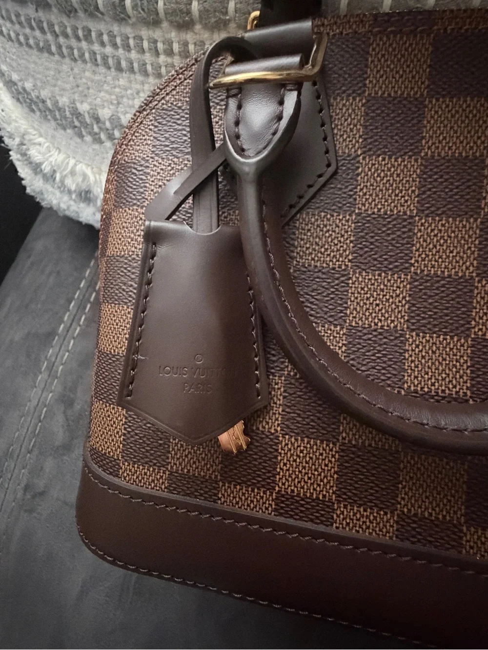 Louis Vuitton Damier Ebene Alma BB Satchel - Brown